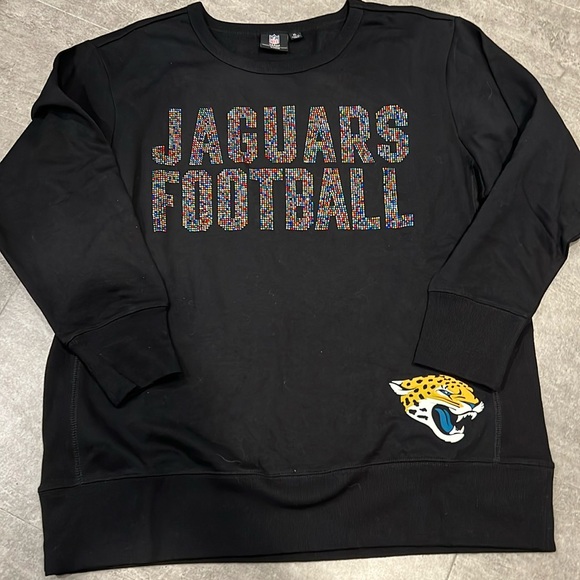NFL Tops - Women's G-III Sports Carl Banks Black Jacksonville Jaguars Bling Sweatshirt XL